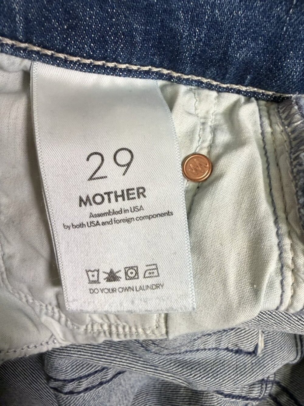 Mother The Mid Rise Rider Ankle Jeans In Wish On A Star Straight Crop Size 29 - Picture 5 of 16
